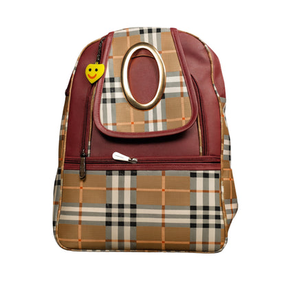 Stylish Check Pattern School Bag for Kids & Teens, Fashion Mini Travel Bookbag
