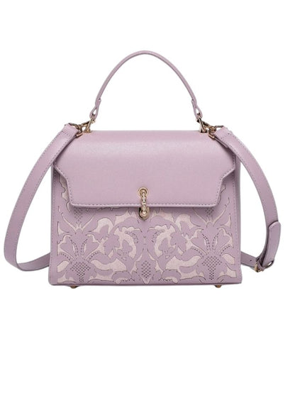 EMPORIO EMBOSSED MESSENGER B PURPLE HANDBAG