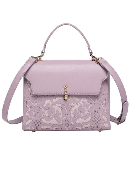 EMPORIO EMBOSSED MESSENGER B PURPLE HANDBAG