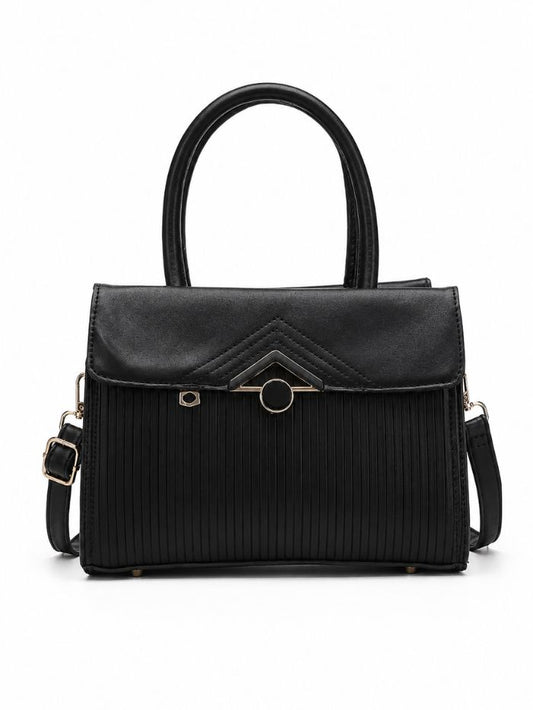 Premium Black Women Handbag with Adjustable Sling Strap