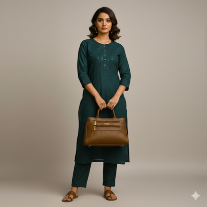 Blush Structured Tote Handbag For Women