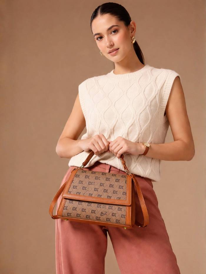 INFINITY SATCHEL TAN BAG