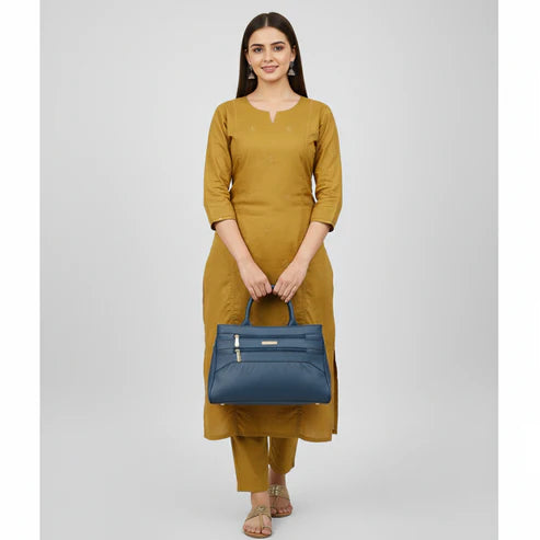 Blush Structured Tote Handbag For Women