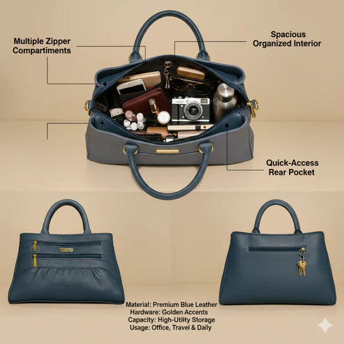 Blush Structured Tote Handbag For Women