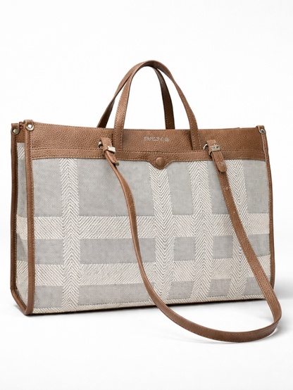 Premium Canvas & PU Leather Office Coffee Travel Tote Bag for Women