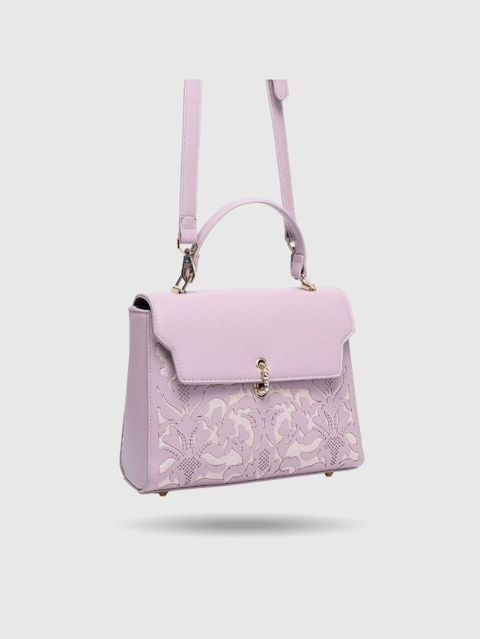 EMPORIO EMBOSSED MESSENGER B PURPLE HANDBAG