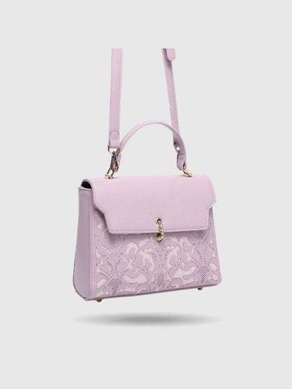 EMPORIO EMBOSSED MESSENGER B PURPLE HANDBAG