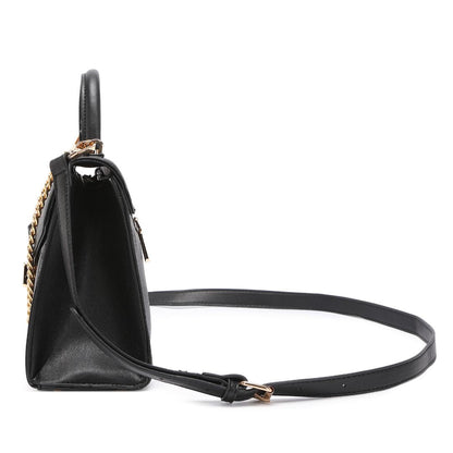 ELEGANT LOCK CHAIN STRUCTURED HANDBAG