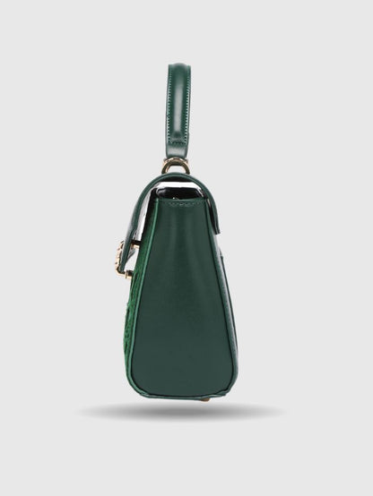 EMPORIO EMBOSSED MESSENGER B DARK GREEN HANDBAG