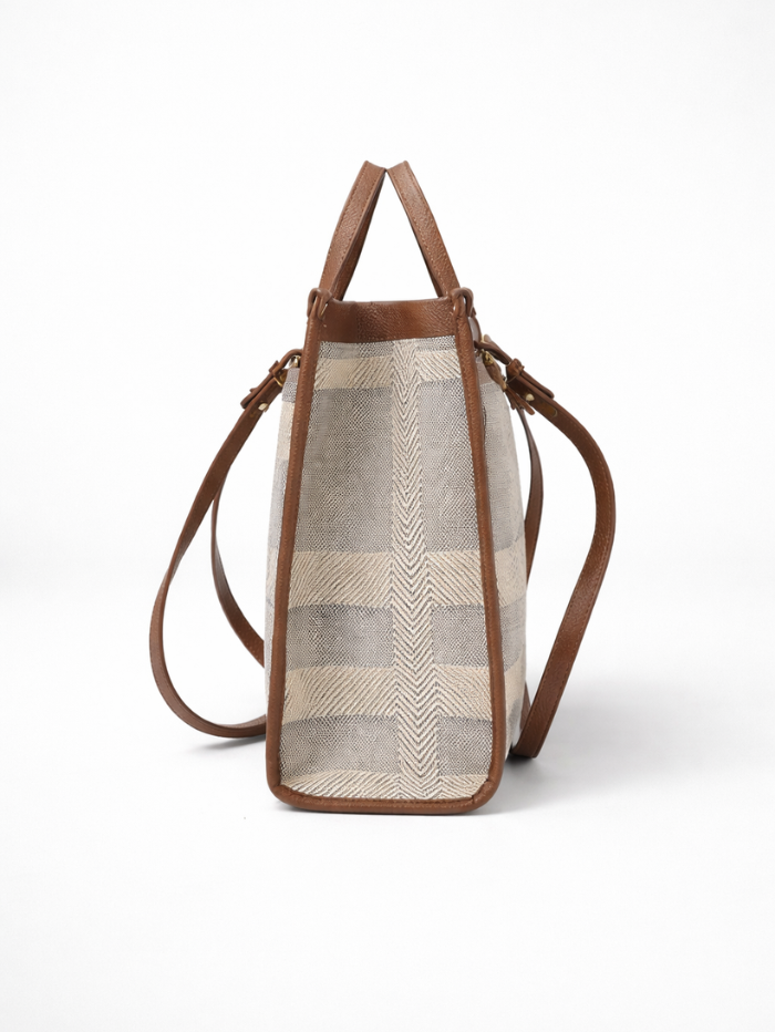 Premium Canvas & PU Leather Office Coffee Travel Tote Bag for Women