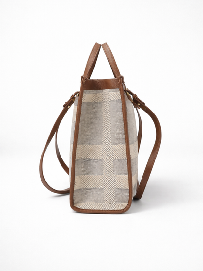 Premium Canvas & PU Leather Office Coffee Travel Tote Bag for Women