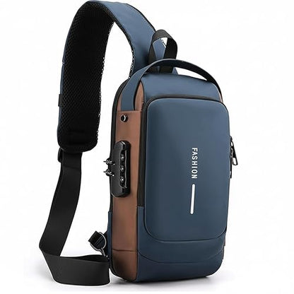 Anti-Theft USB Sling Bag for Men With USB Charging Cable