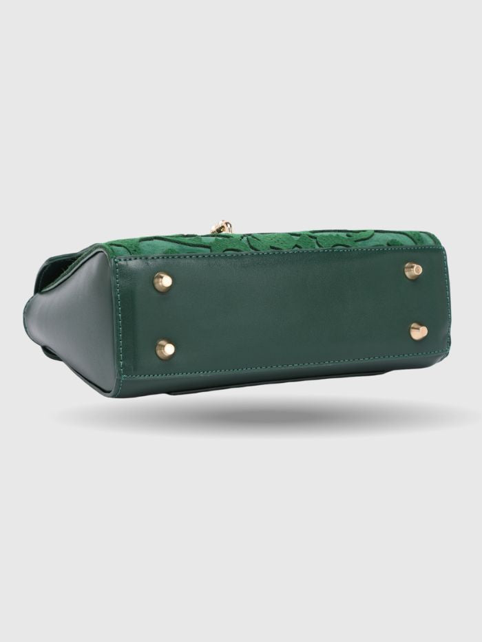 EMPORIO EMBOSSED MESSENGER B DARK GREEN HANDBAG