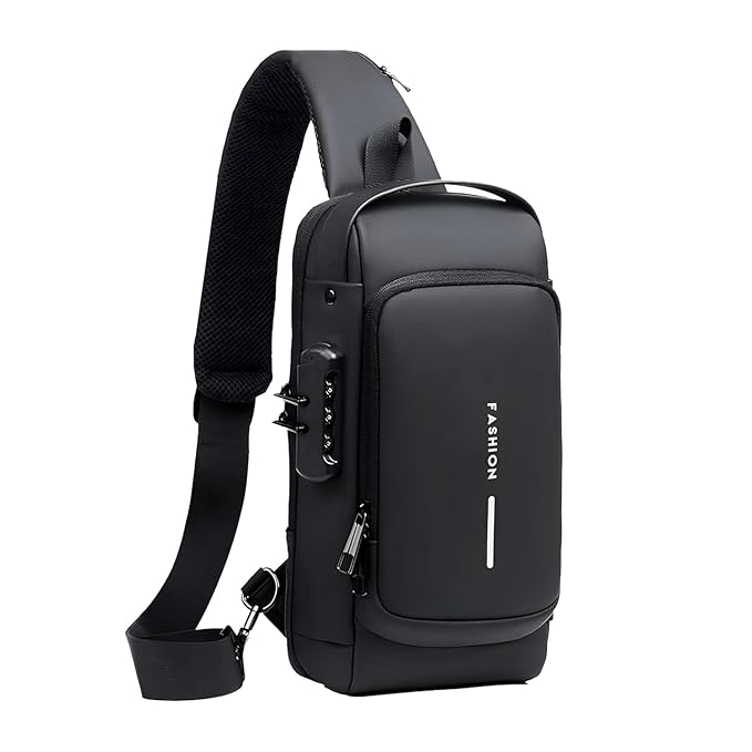 Anti-Theft USB Sling Bag for Men With USB Charging Cable