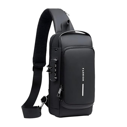Anti-Theft USB Sling Bag for Men With USB Charging Cable