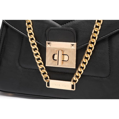 ELEGANT LOCK CHAIN STRUCTURED HANDBAG