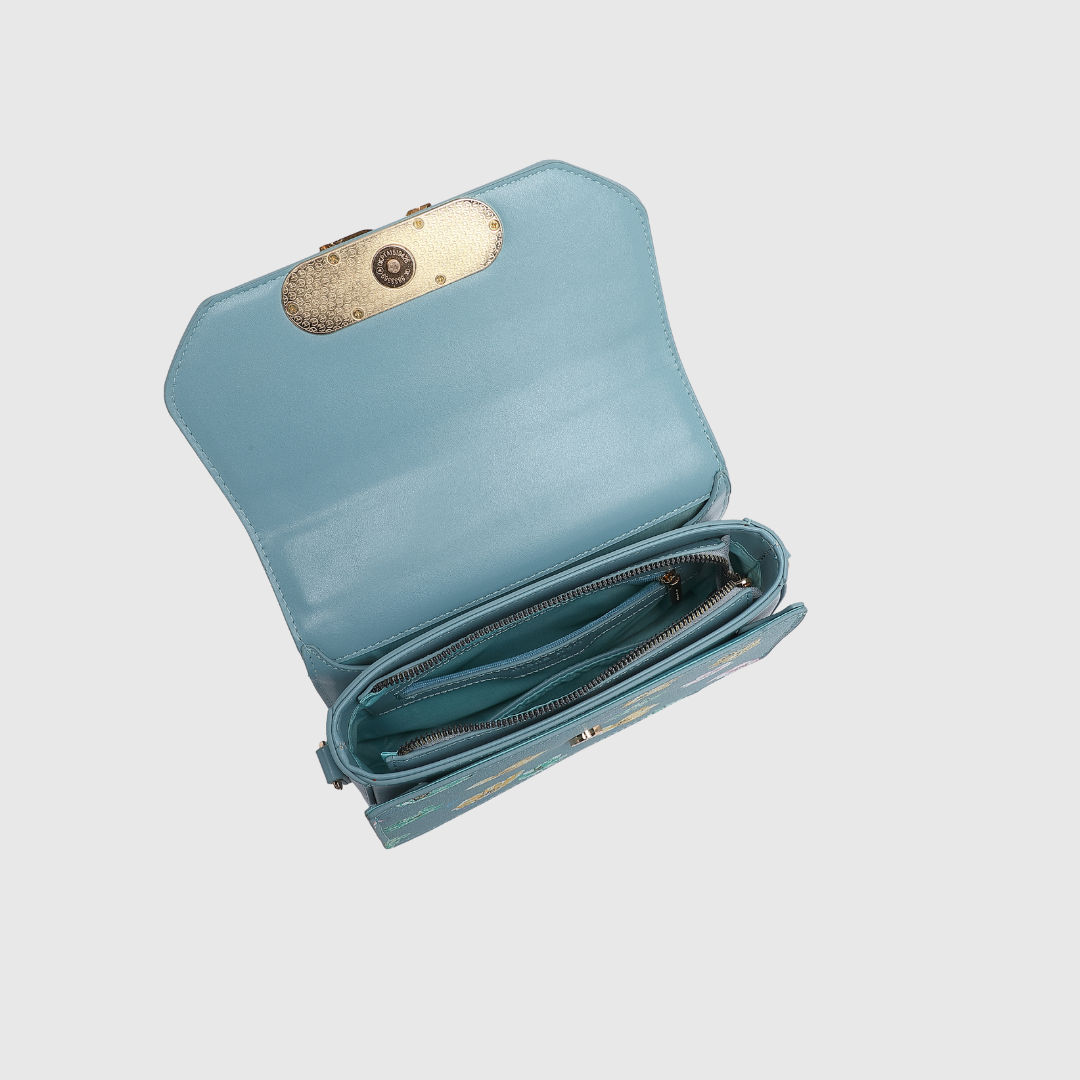 INFINITY FLORAL Sky Blue SATCHEL BAG
