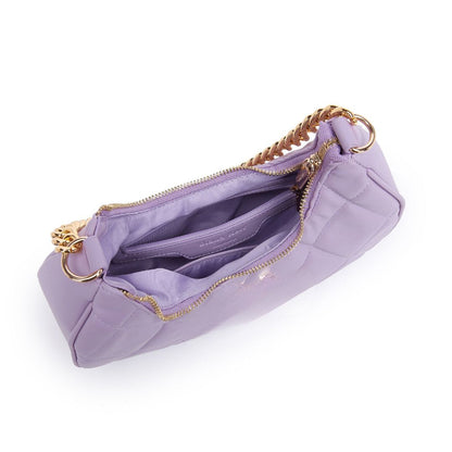 QUILTED LUXE PURPLE CHAIN SHOULDER BAG