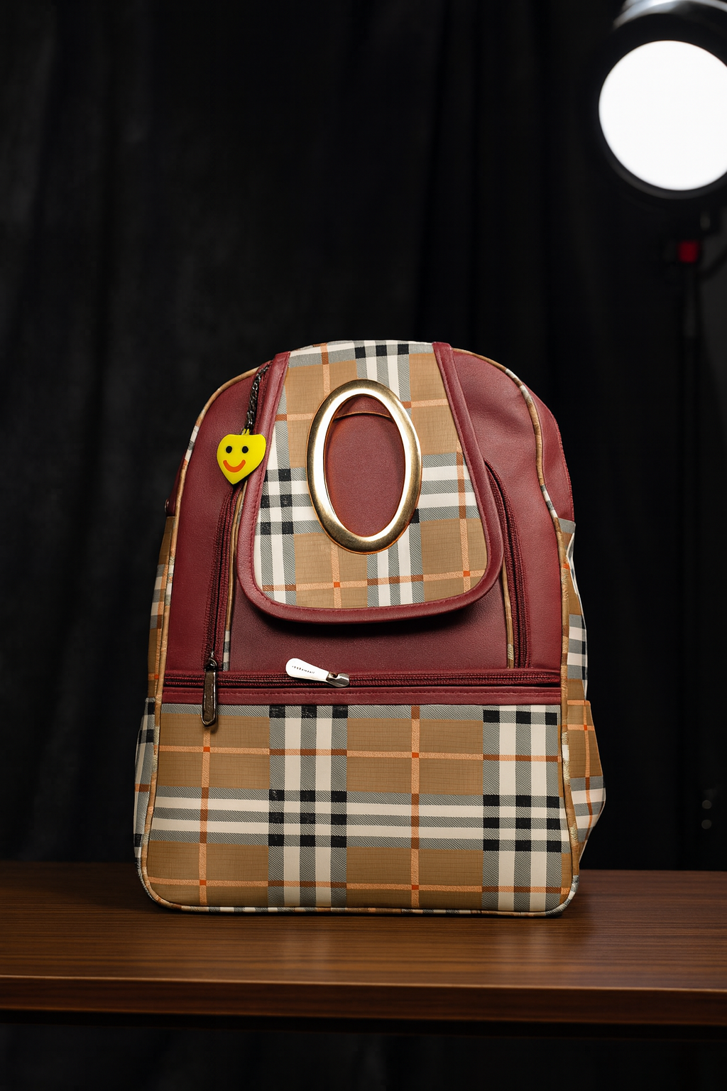 Stylish Check Pattern School Bag for Kids & Teens, Fashion Mini Travel Bookbag