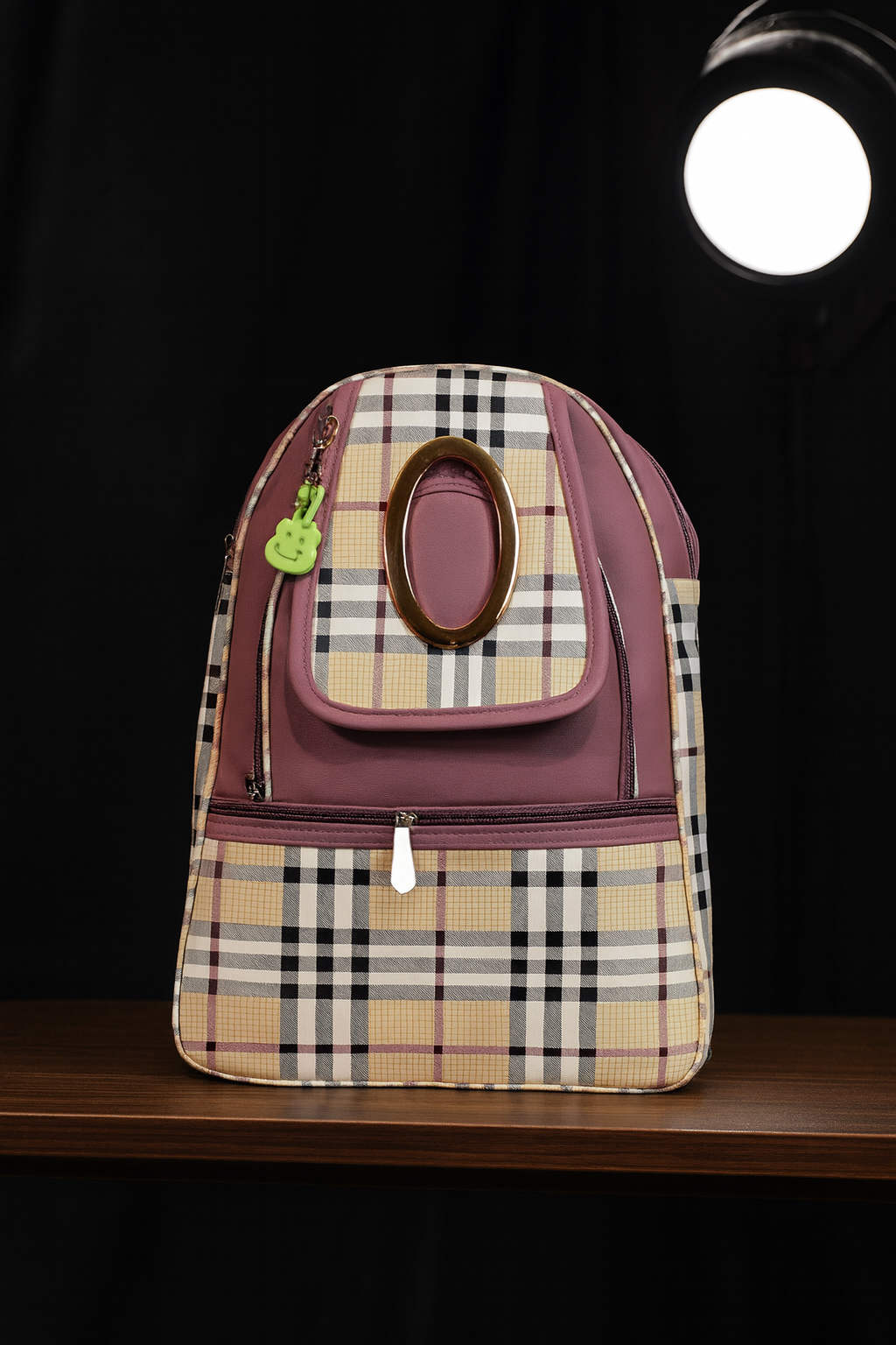Stylish Check Pattern School Bag for Kids & Teens, Fashion Mini Travel Bookbag