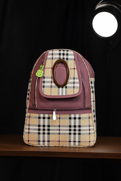Stylish Check Pattern School Bag for Kids & Teens, Fashion Mini Travel Bookbag