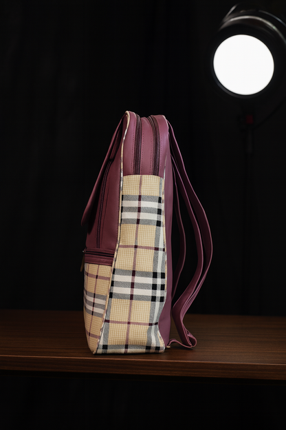 Stylish Check Pattern School Bag for Kids & Teens, Fashion Mini Travel Bookbag
