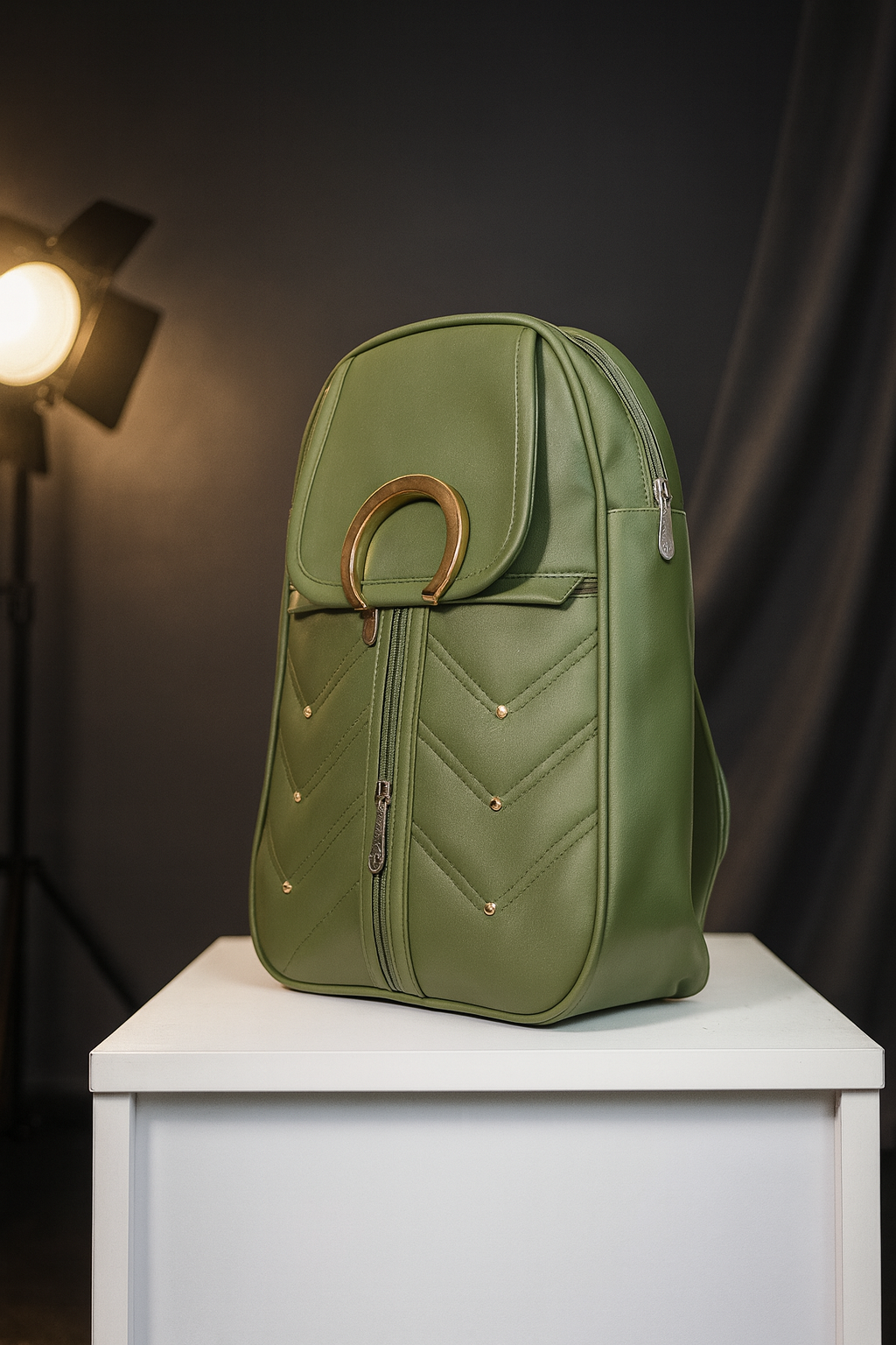 Fashion School & Travel Bag with Gold Decorative Ring and Elegant Everyday Design