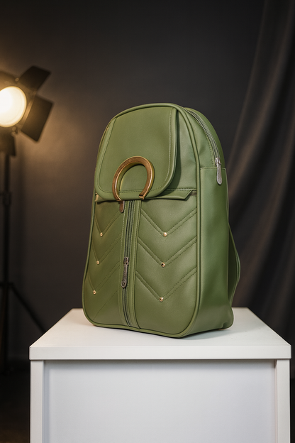 Fashion School & Travel Bag with Gold Decorative Ring and Elegant Everyday Design