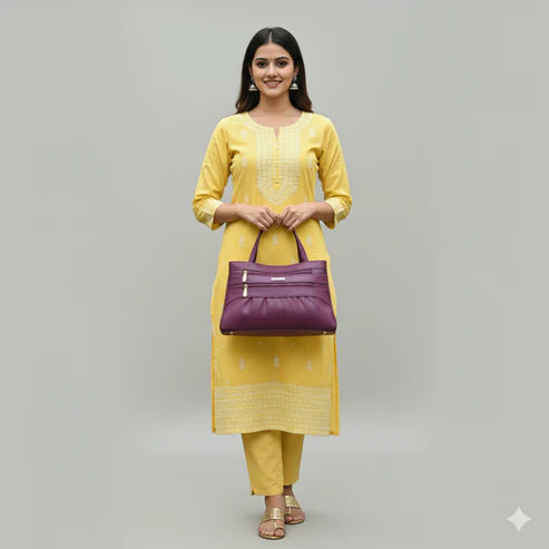 Blush Structured Tote Handbag For Women