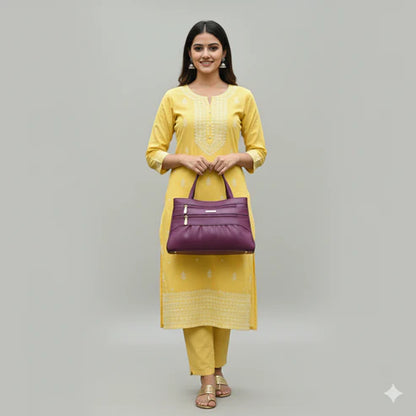 Blush Structured Tote Handbag For Women