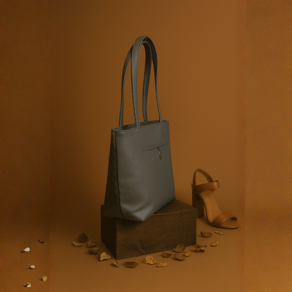 Premium Dark Grey Quilted Handbag
