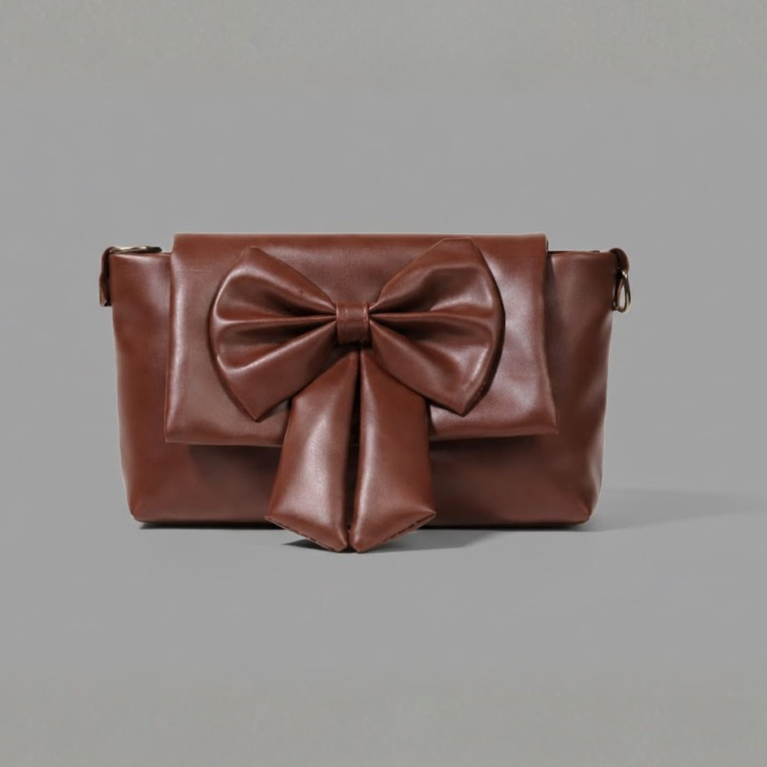Classic Brown Bow Sling Crossbody Bag