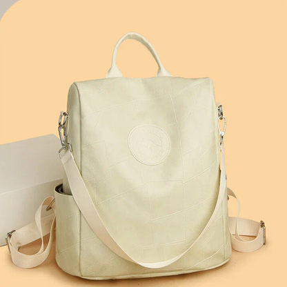 Premium Patchwork Leather Convertible Backpack – Stylish Multi-Use Bag for Women
