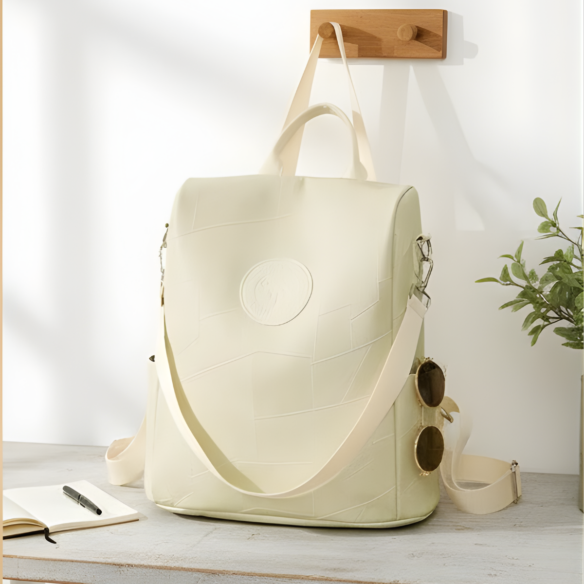 Premium Patchwork Leather Convertible Backpack – Stylish Multi-Use Bag for Women