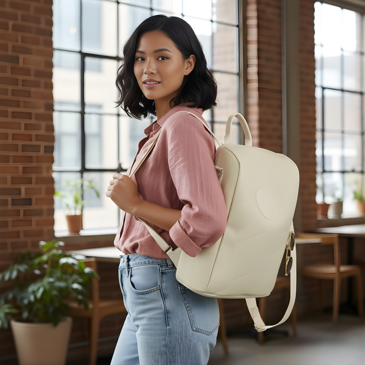 Premium Patchwork Leather Convertible Backpack – Stylish Multi-Use Bag for Women