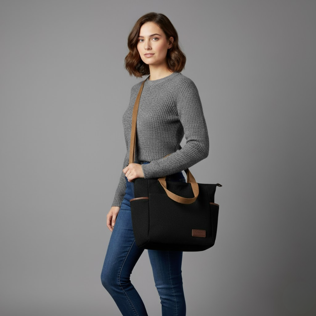 Corduroy Shoulder Tote Bag – Large Casual Handbag with Adjustable Strap