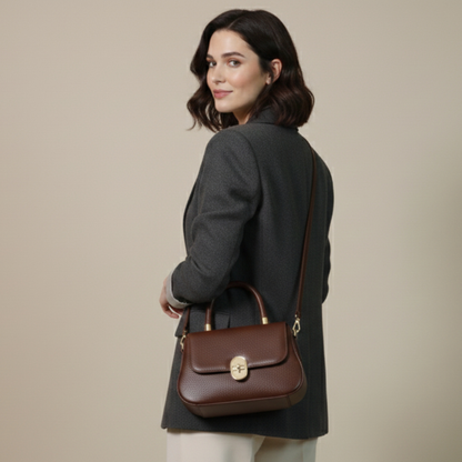 Elegant Brown Textured PU Leather Mini Shoulder & Sling Bag for Women