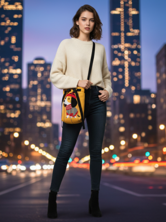Cute Canvas Sling Bag for Girls & Women – Lightweight Crossbody with Stylish Prints for Everyday Use
