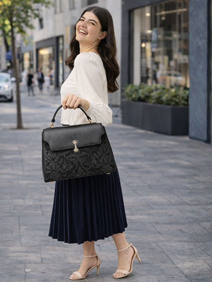 EMPORIO EMBOSSED MESSENGER B Black HANDBAG