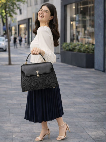 EMPORIO EMBOSSED MESSENGER B Black HANDBAG